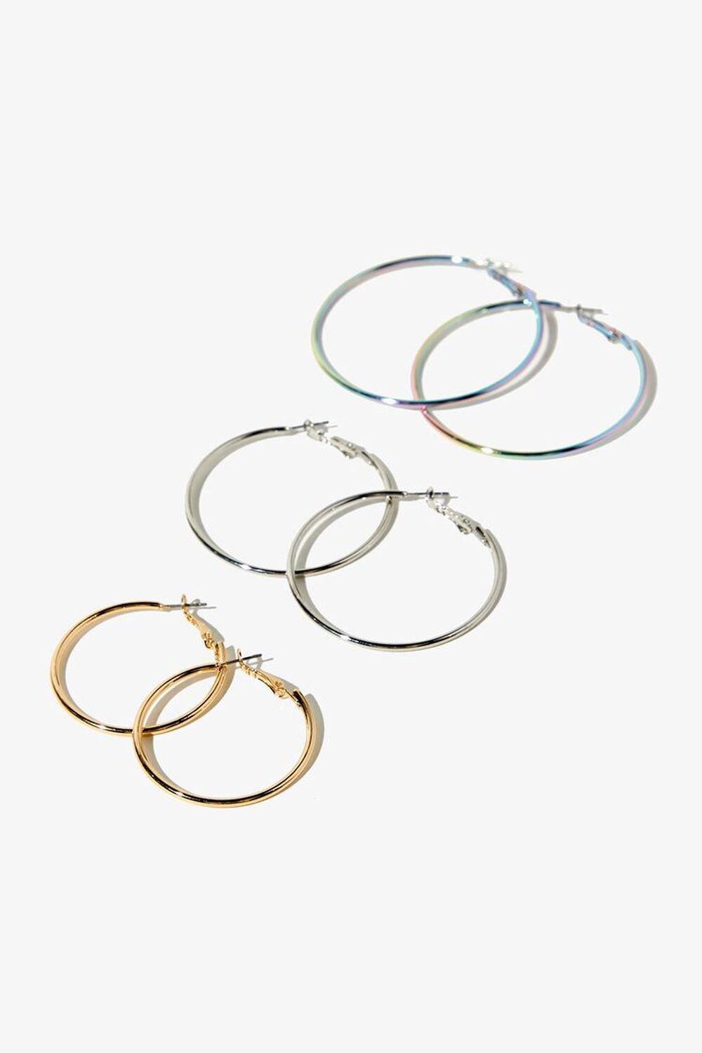Rainbow Hoop Earring Set | Forever 21 Product Image