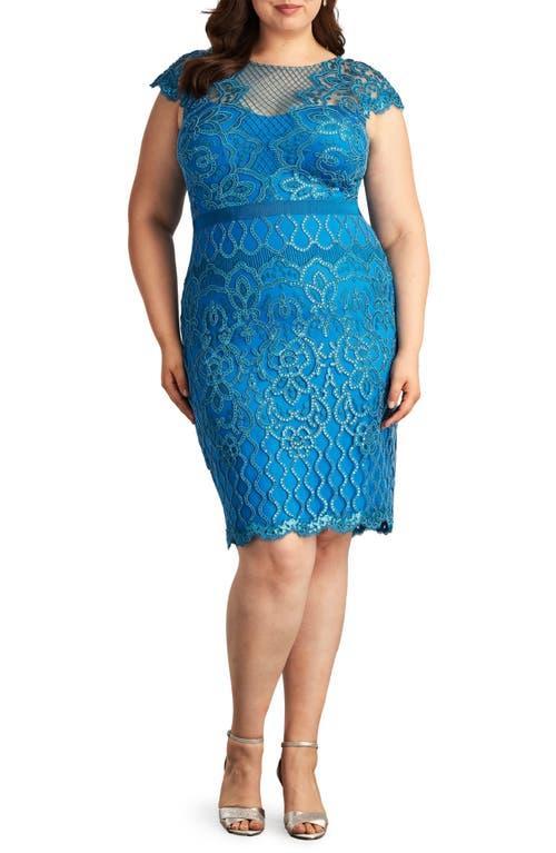 Womens Plus Sequined Lace Cocktail Dress Product Image