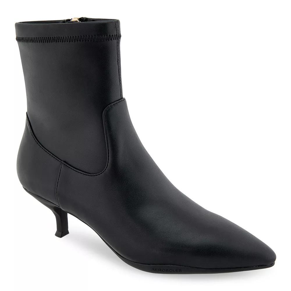 Aerosoles Lasko Women's Kitten Heel Ankle Boots, Size: 9.5, Black Stretch Product Image