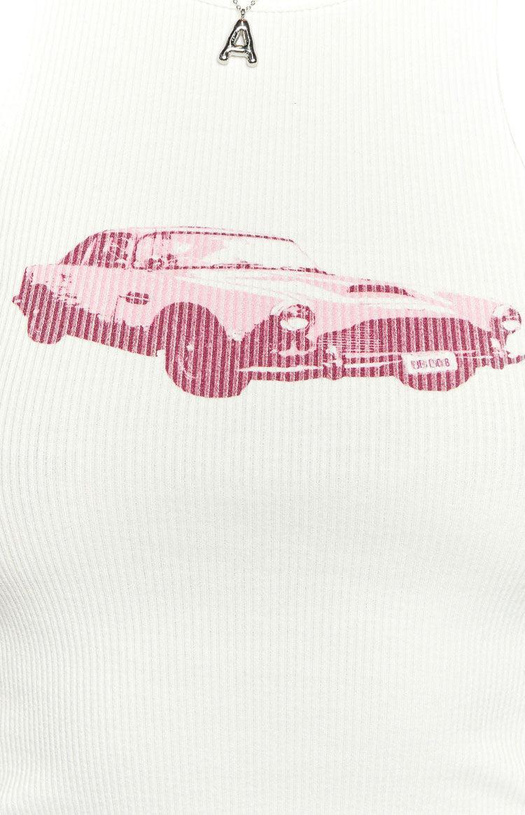 Vroom Vroom White Tank Top Product Image
