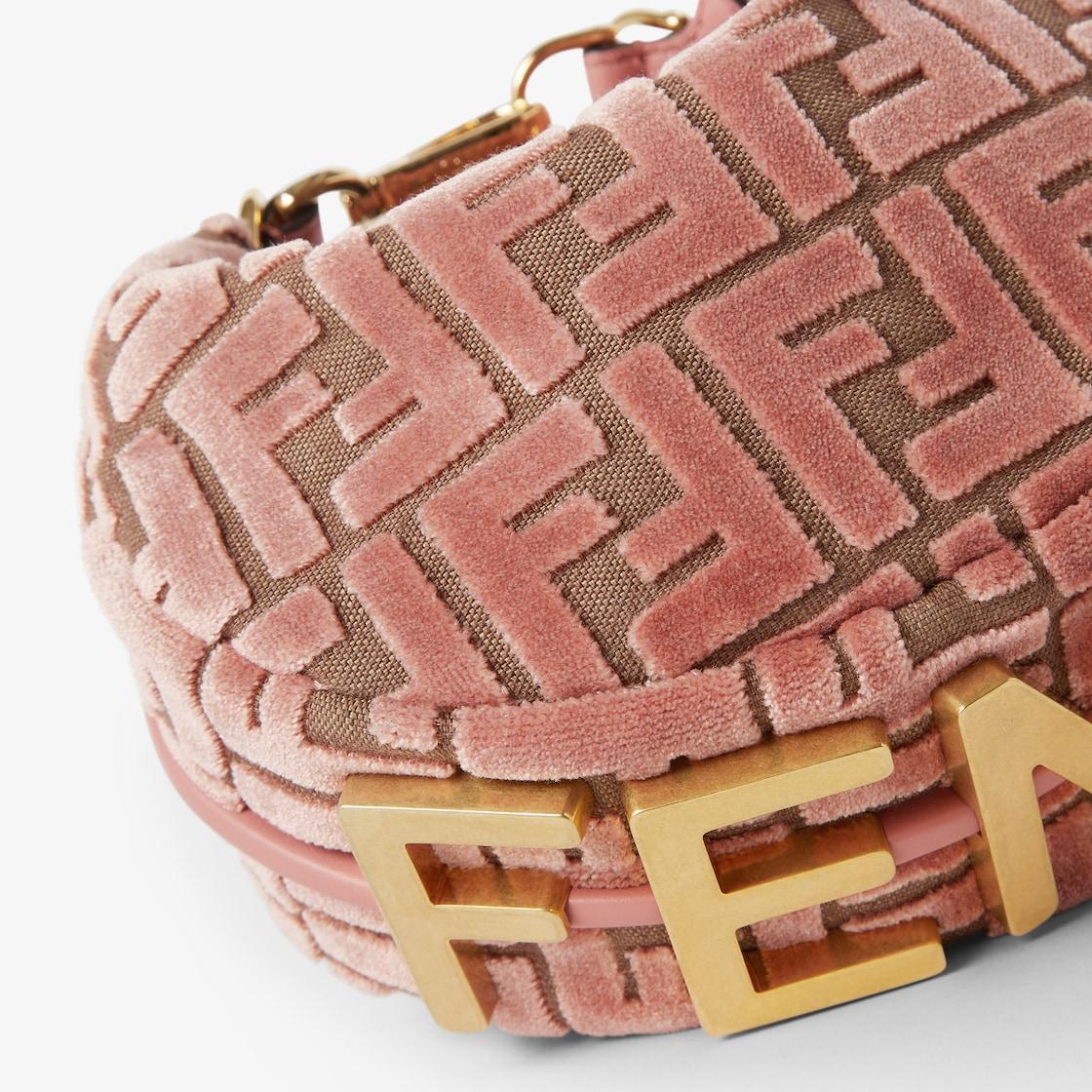 Fendigraphy MiniPink FF jacquard velvet mini-bag Product Image