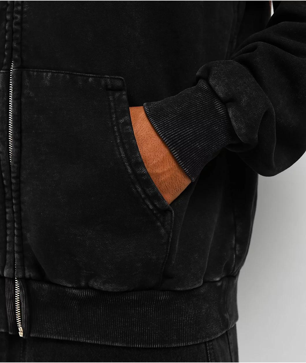Affliction Prayer Black Wash Zip Hoodie Product Image
