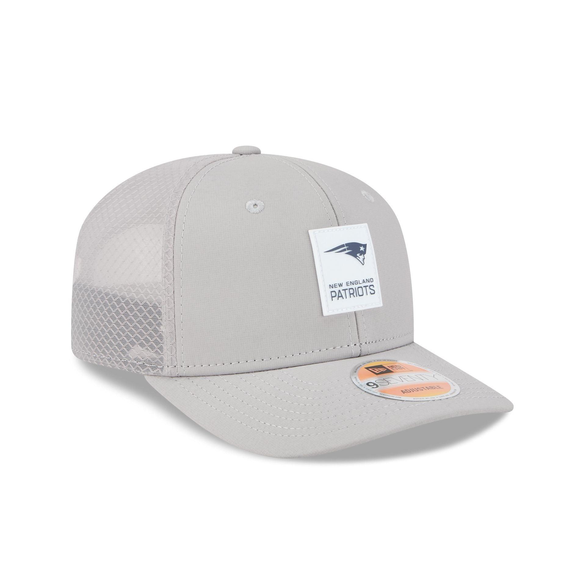 New England Patriots 2025 Sideline Hot Weather Gray 9SEVENTY Trucker Hat Male Product Image
