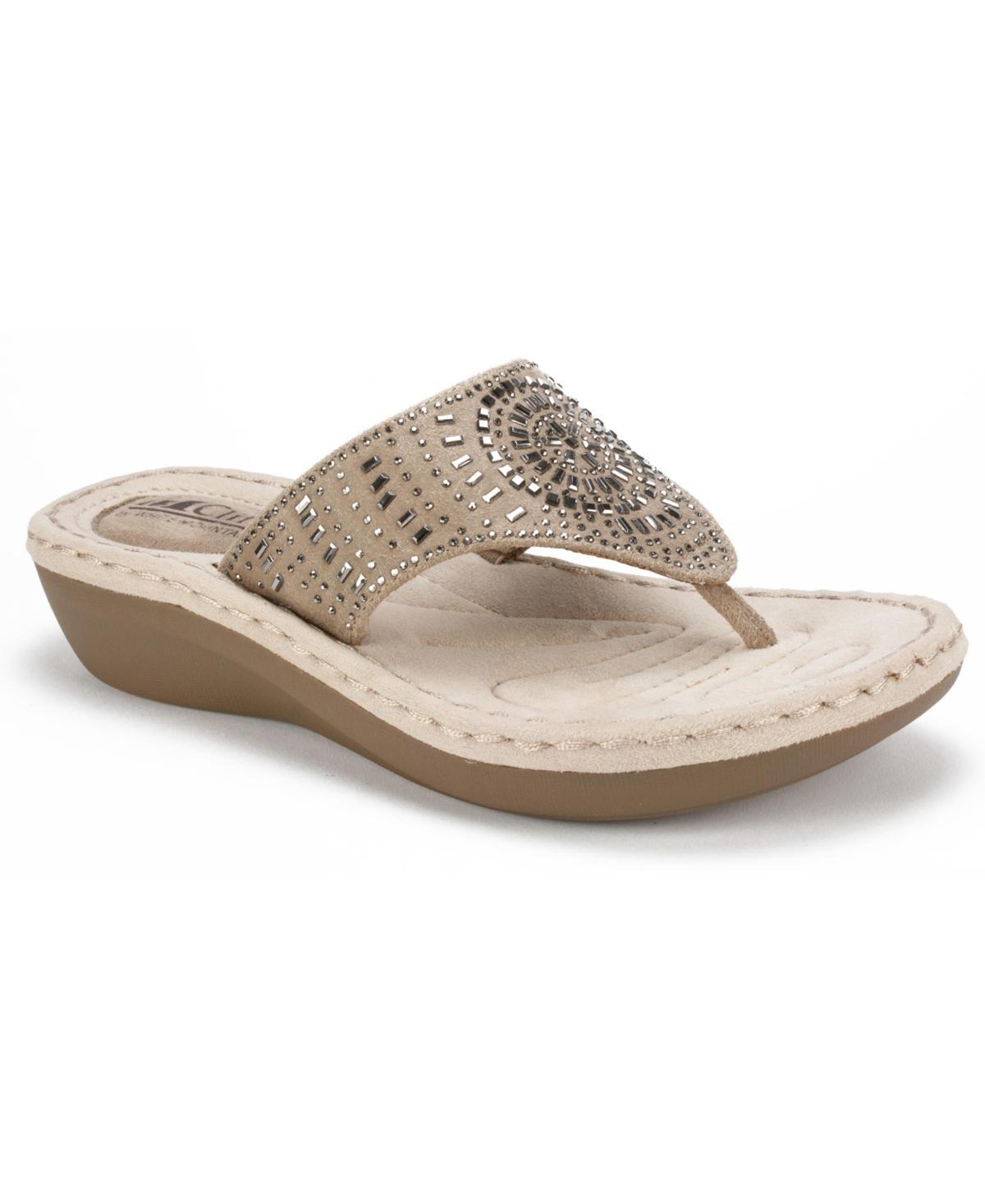 Cliffs By White Mountain Cienna Women's Thong Sandals, Size: 8.5 Wide, White Fabric Product Image
