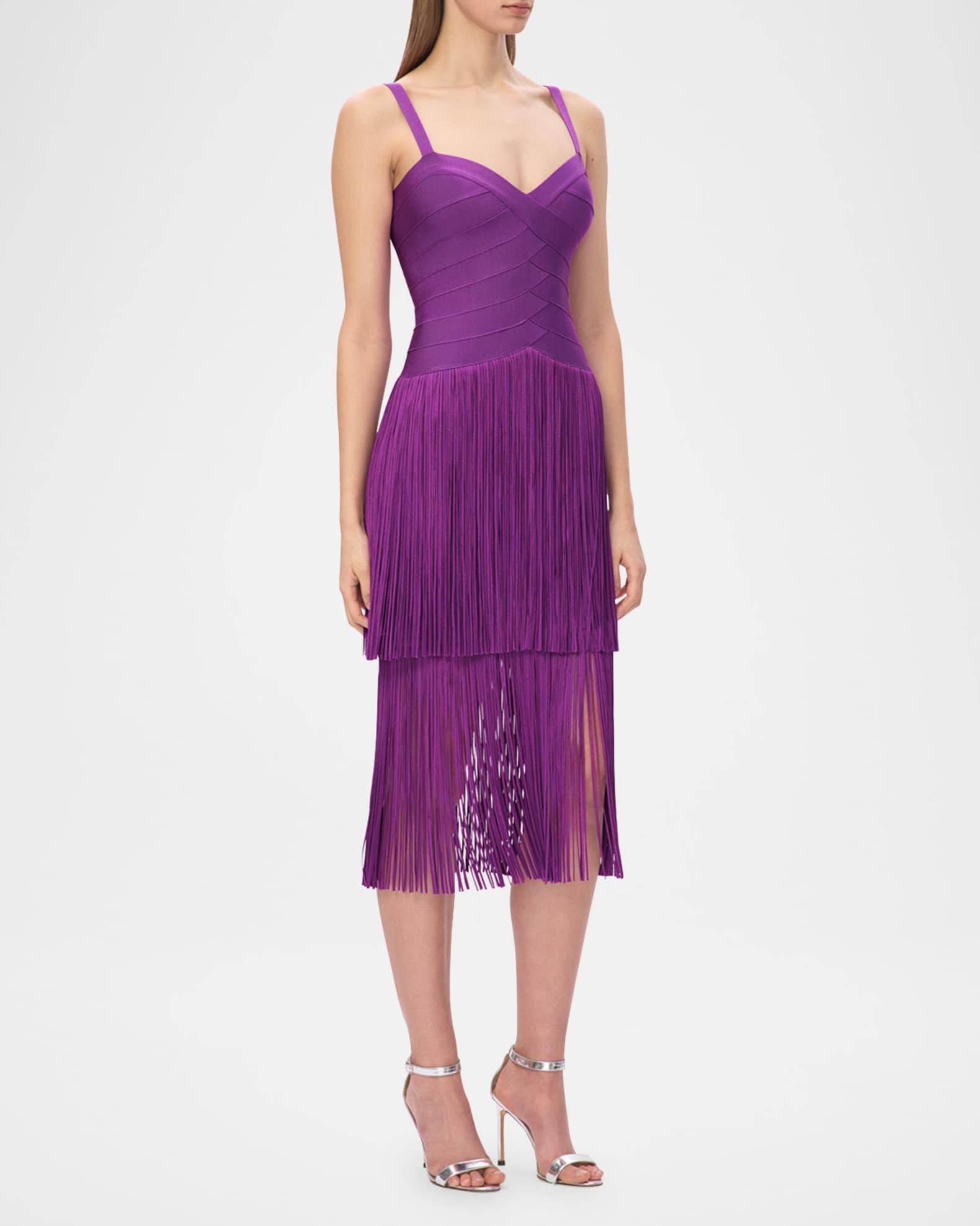 The Georgia Tiered Fringe Midi Dress Product Image