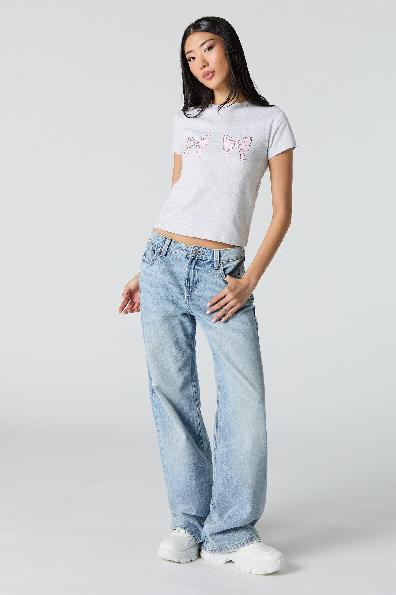Rhinestone Bows T-Shirt Female Product Image