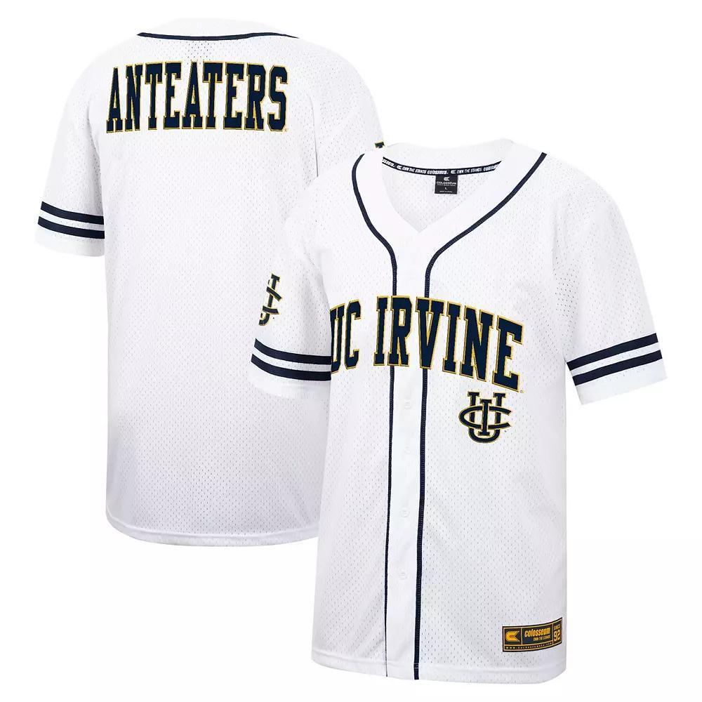 Men's Colosseum White UC Irvine Anteaters Free Spirited Mesh Button-Up Baseball Jersey, Size: 3XL, Uci White Product Image