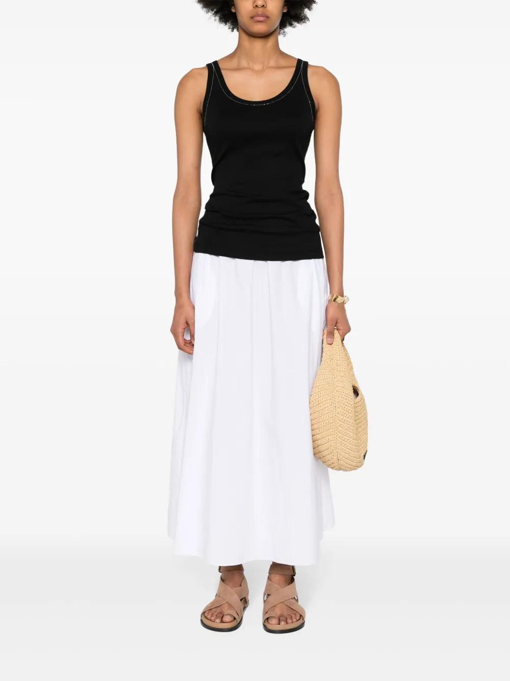 FABIANA FILIPPI Bead-detailed Tank Top In Black Product Image