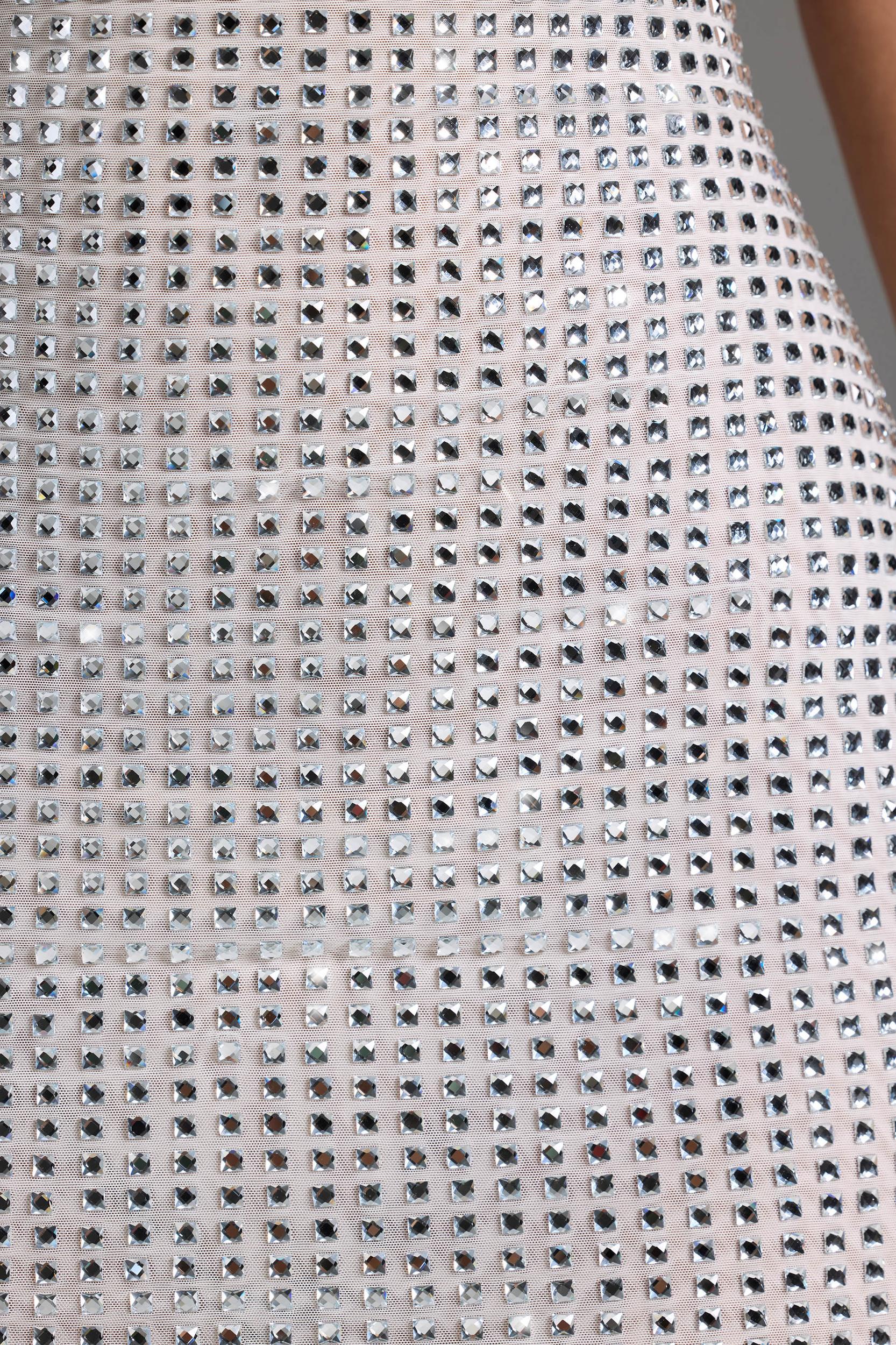 Embellished Halterneck Mini Dress in White Product Image