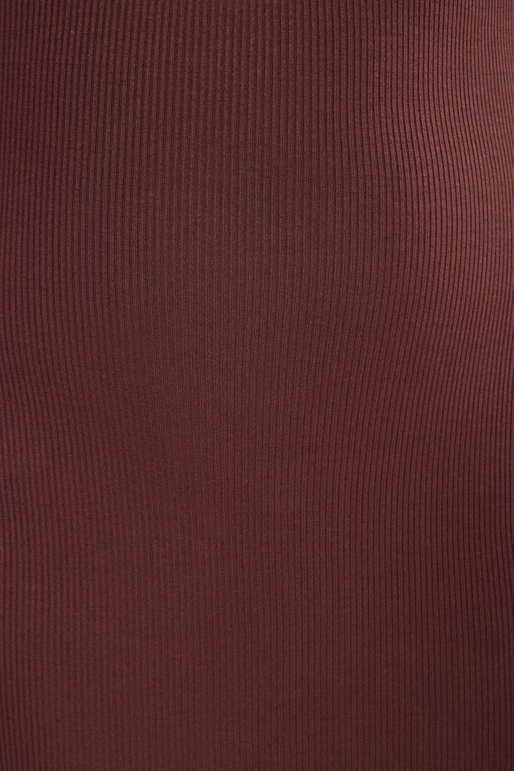 Ribbed Modal Long Sleeve Maxi Dress in Chocolate Product Image