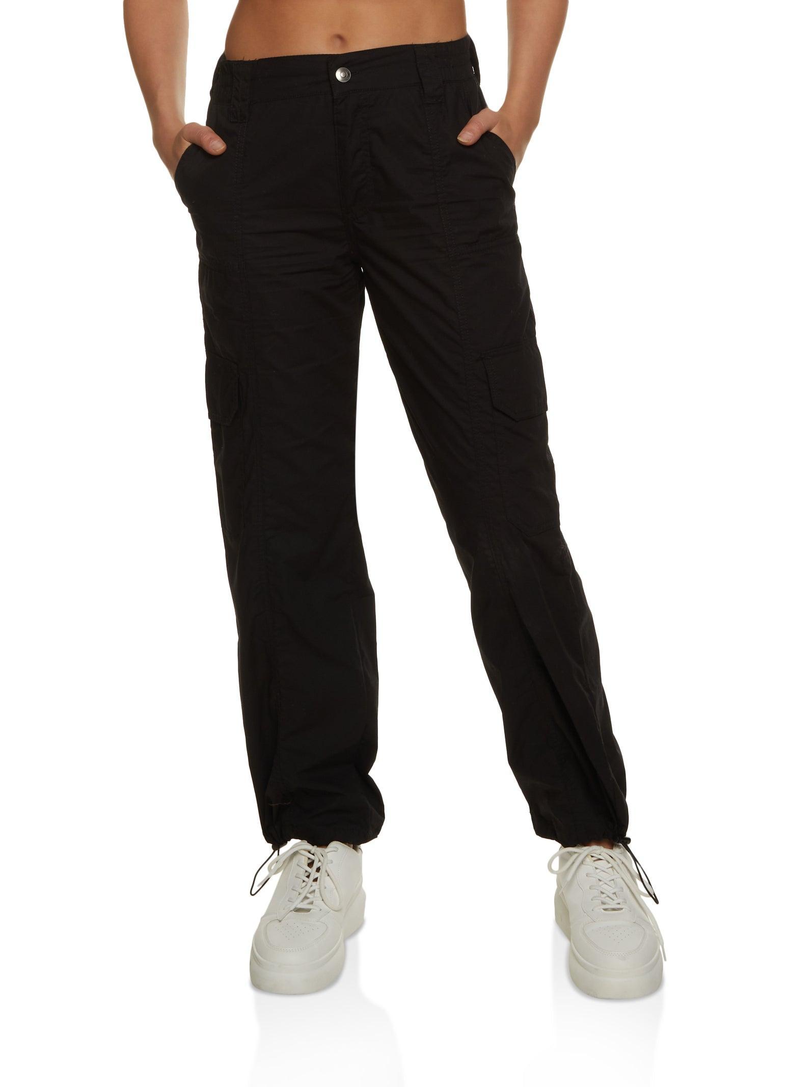 Womens Toggle Drawstring Straight Leg Cargo Pants Product Image