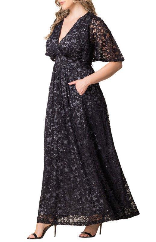 Luminous Sequin Lace Long Gown - Plus Product Image