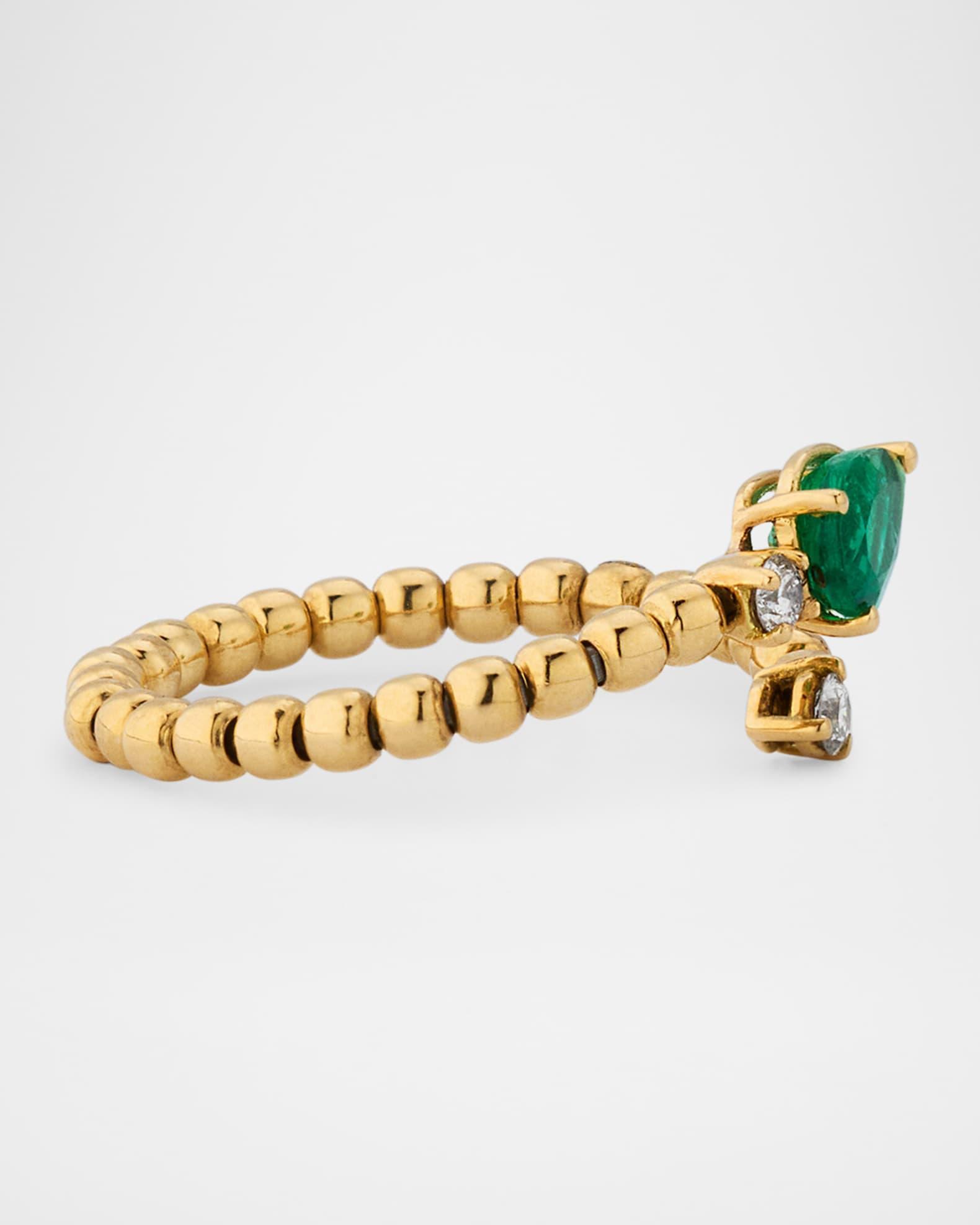 Taormina 18K Yellow Gold Diamond and Emerald Ring Product Image