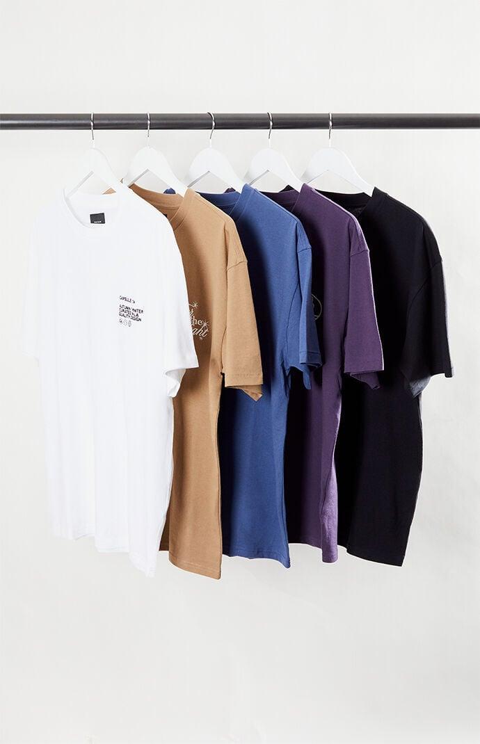 Men's 5 Pack Basic Embroidery T-Shirts - Product Image