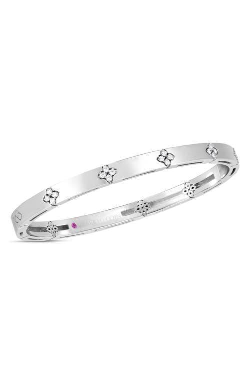 Womens Love In Verona 18K White Gold & Diamond Bangle Bracelet Product Image