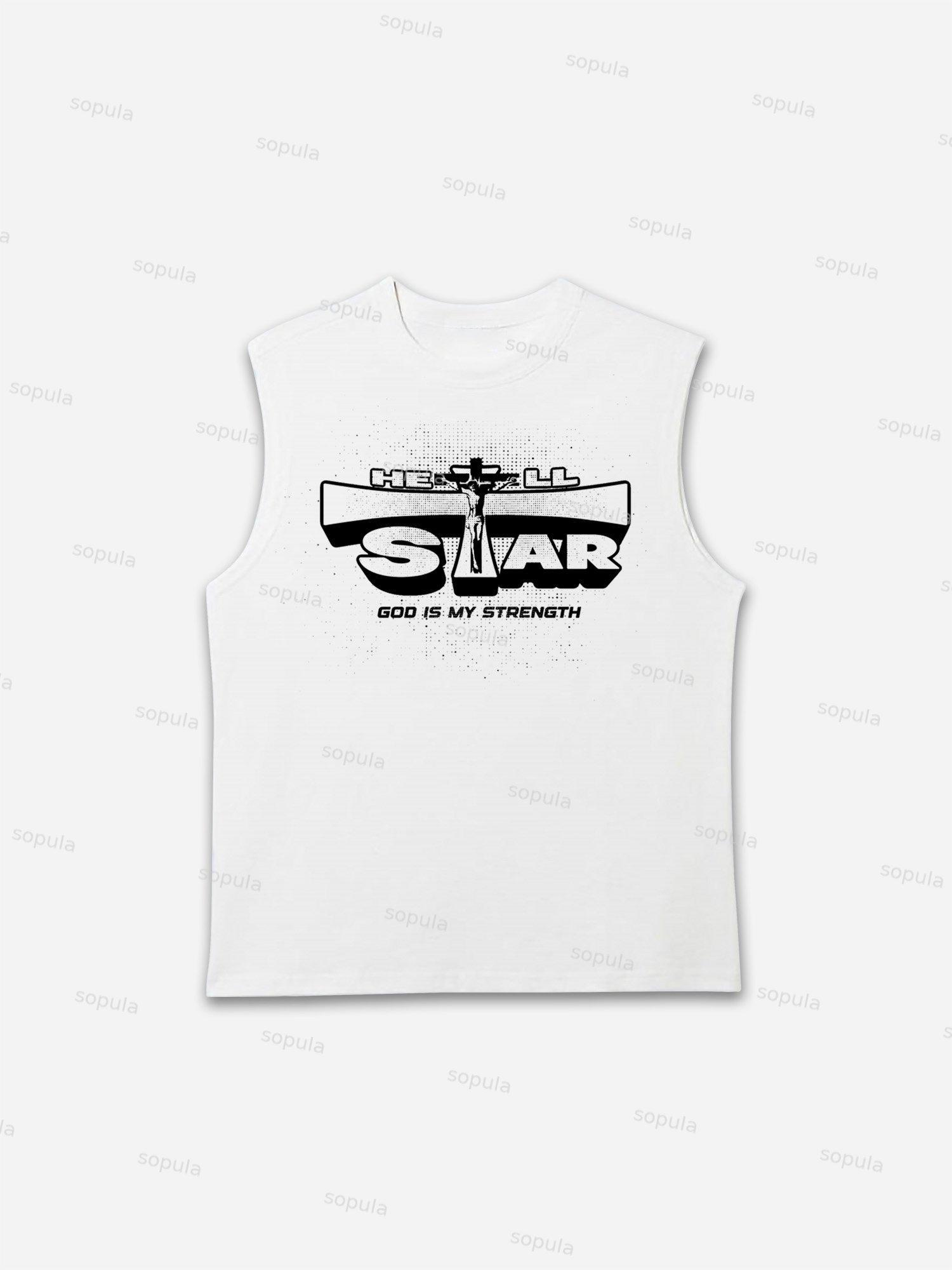 Cross Jesus Vintage Dot Graphic Tank Top Product Image