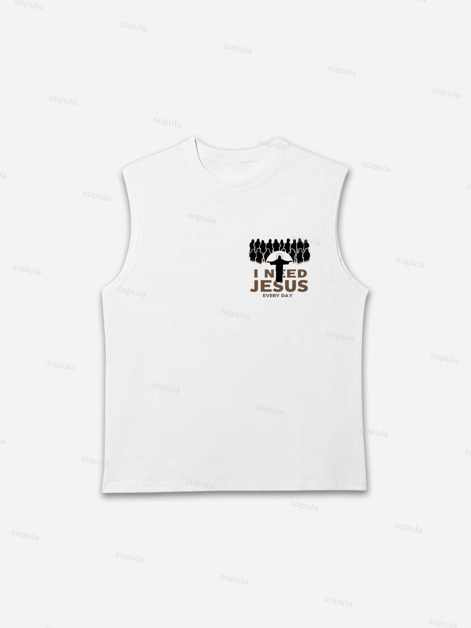 I Need Jesus Sleeveless Shirts Tank Top Product Image