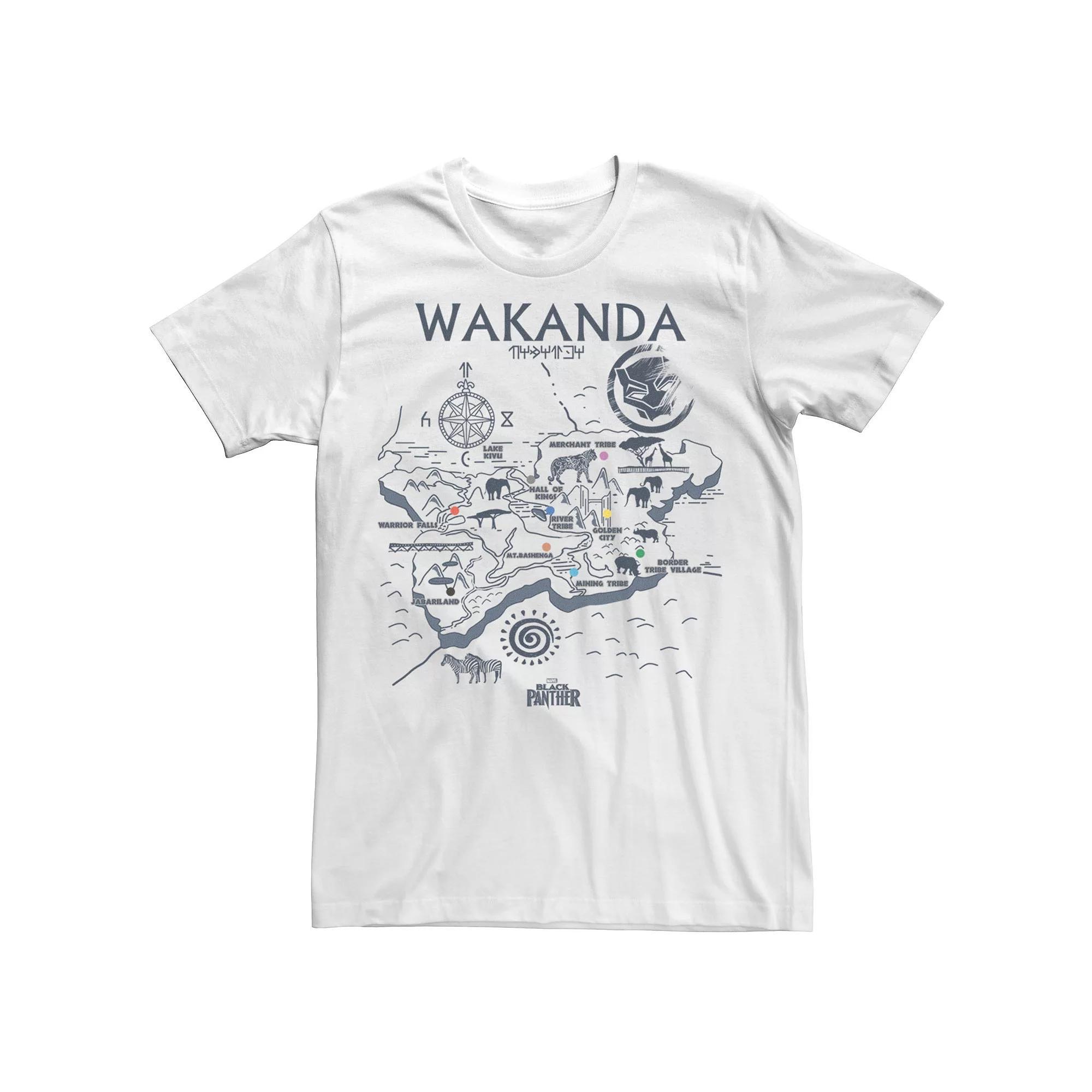Mens Marvel Black Panther Kingdom of Wakanda Map Graphic Tee Product Image