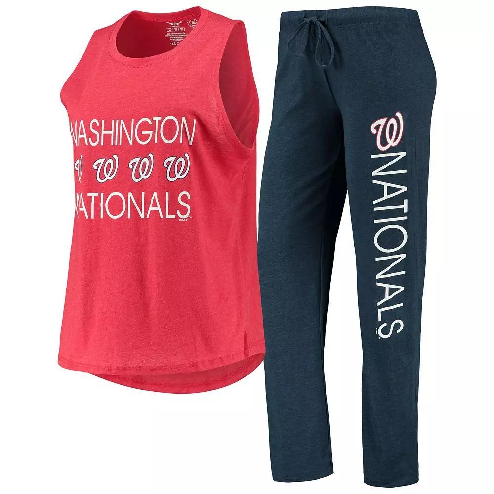 Women's Concepts Sport Navy/Red Washington Nationals Meter Muscle Tank Top & Pants Sleep Set, Size: Medium, Blue Product Image