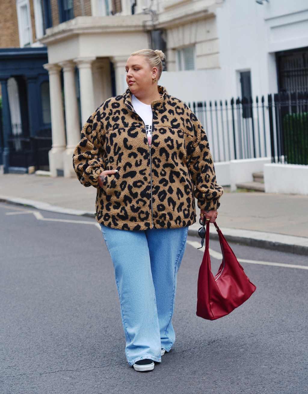 Renee Studio x Holly Wynne exclusive borg zip through jacket in leopard print Product Image