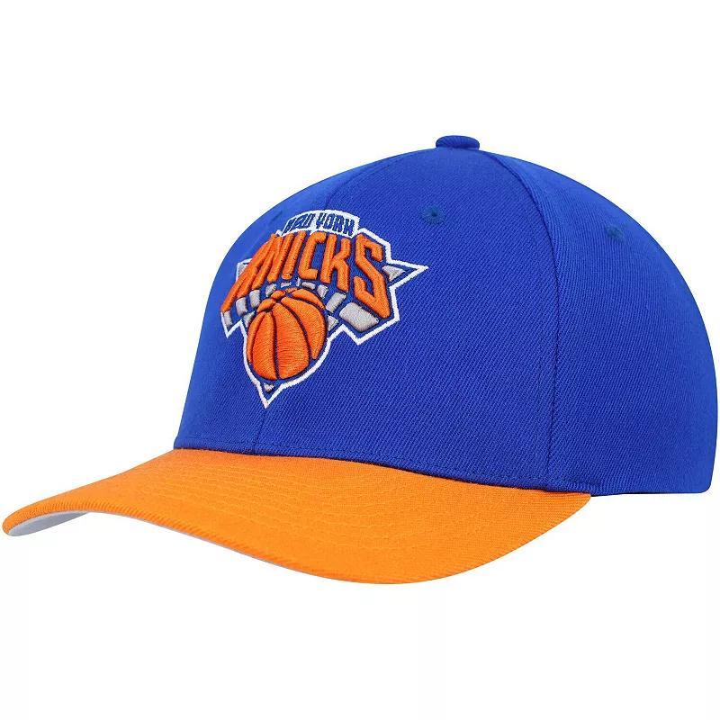 Mens Mitchell & Ness /Orange New York Knicks MVP Team Two-Tone 2.0 Stretch-Snapback Hat Product Image