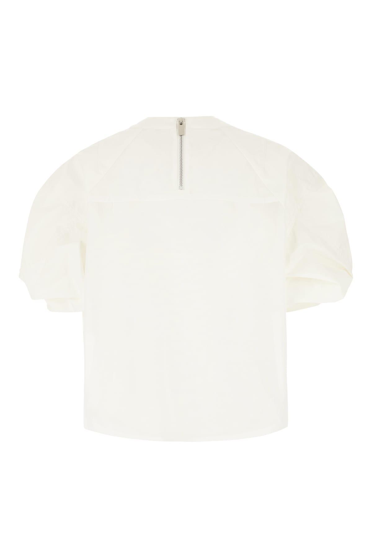 SACAI White Polyester Blend Top Product Image