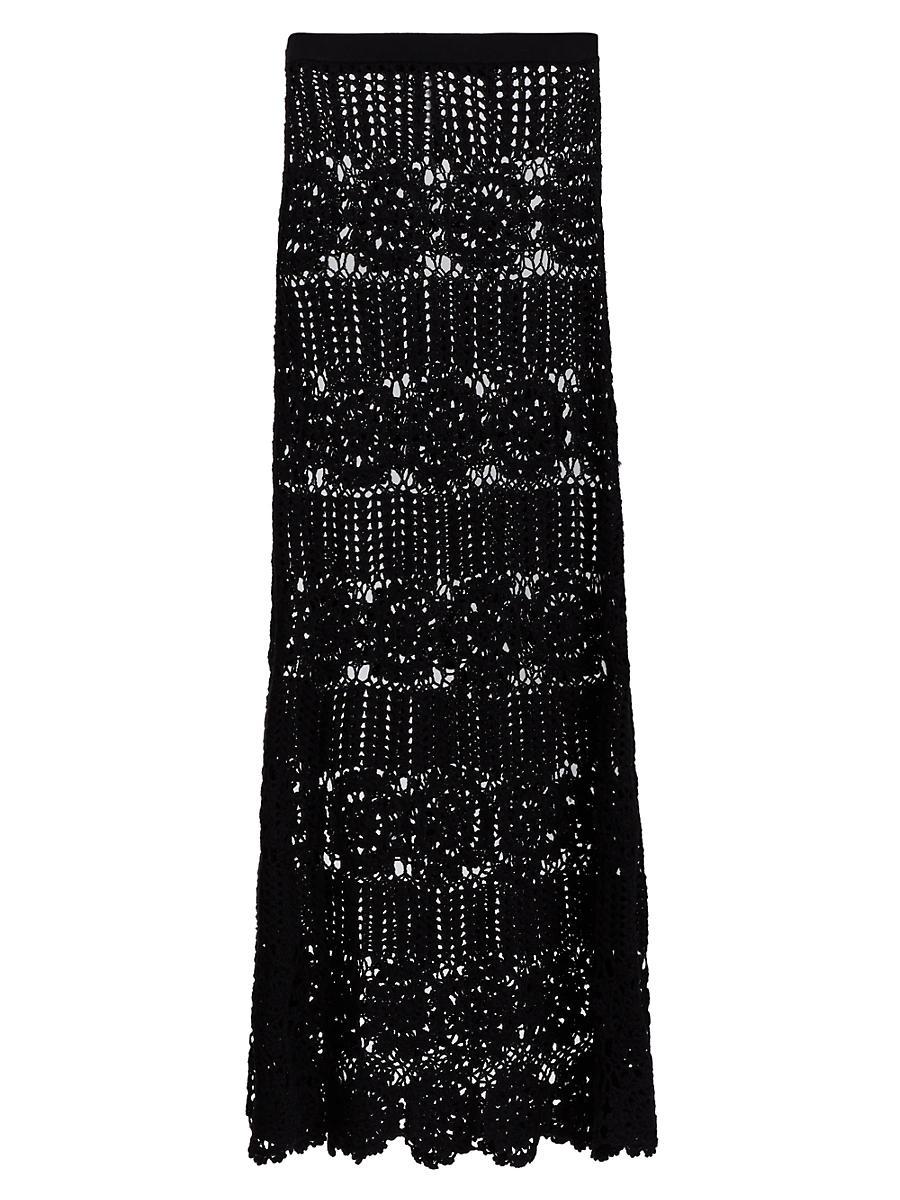 Womens Crocheted Maxi Skirt Product Image