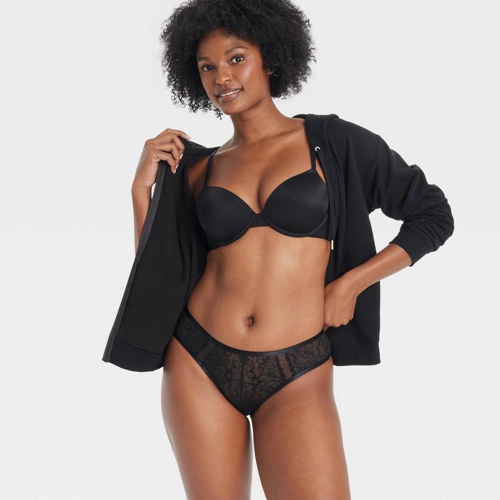 Womens Dot Mesh-Lace Cheeky Underwear - Auden Black XS Product Image