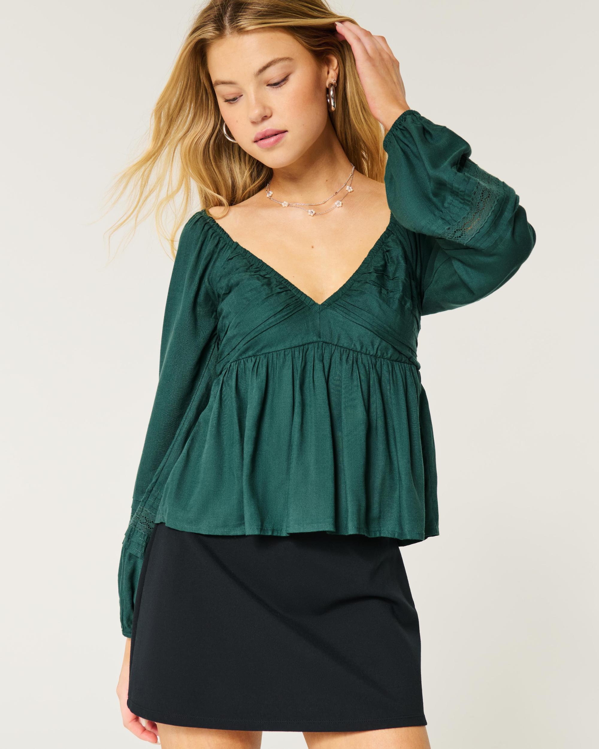 Easy Ruched Bust Babydoll Top Product Image