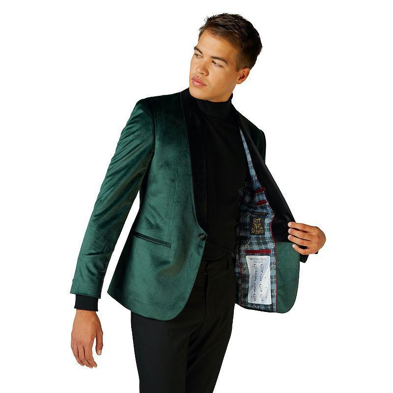 Men's OppoSuits Deluxe Novelty Modern-Fit Dinner Jacket Christmas Blazer, Size: 38 - Regular, Rich Green Dinner Product Image