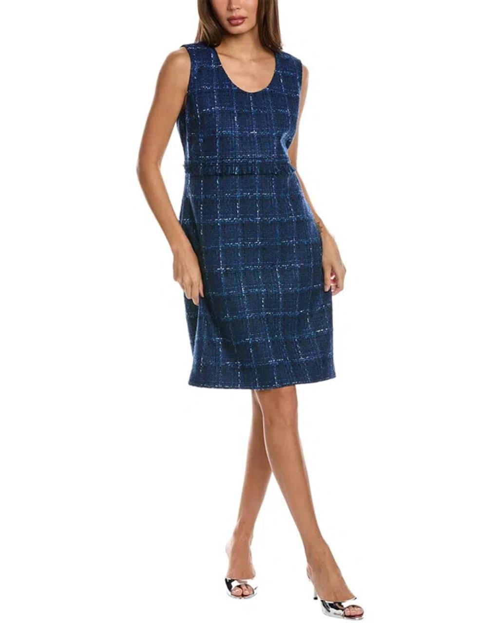 ST JOHN St. John Fringe Dress In Navy Product Image
