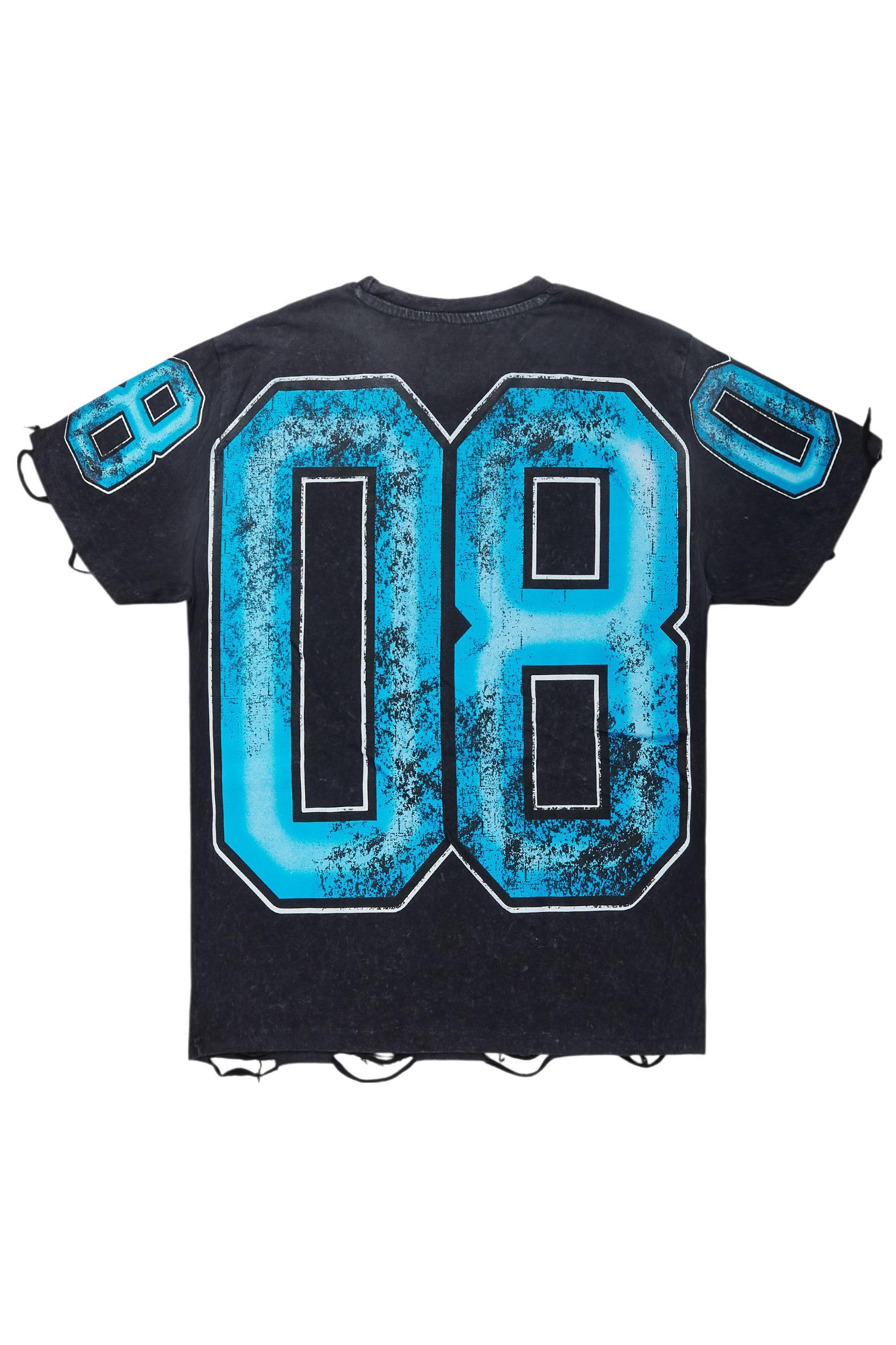 Tariqa Black/Blue Oversized T-Shirt Female Product Image