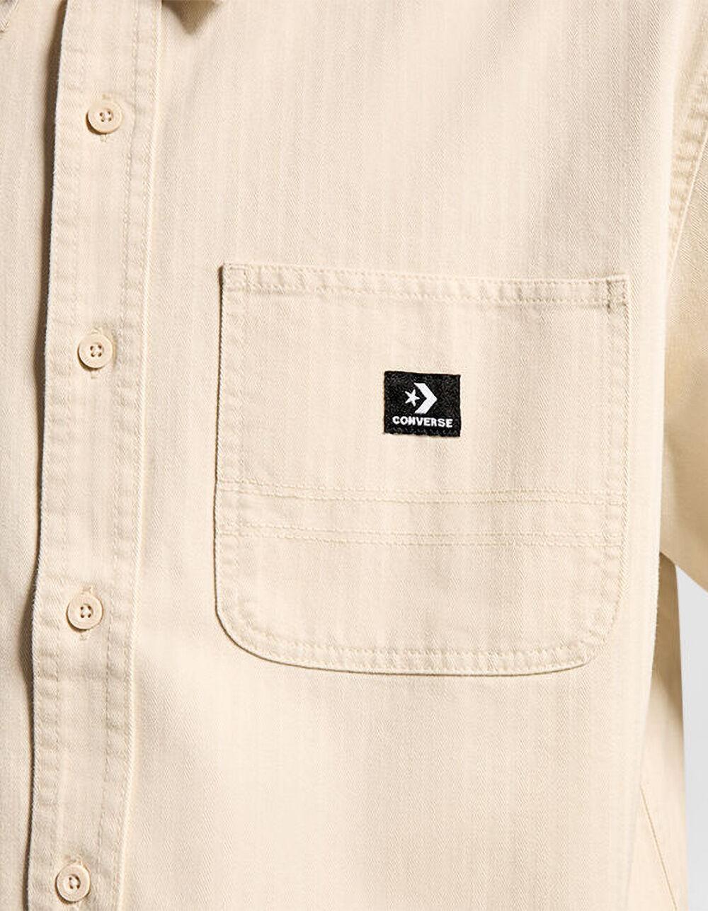 CONVERSE Woven Mens Button Up Shirt - SAND Product Image