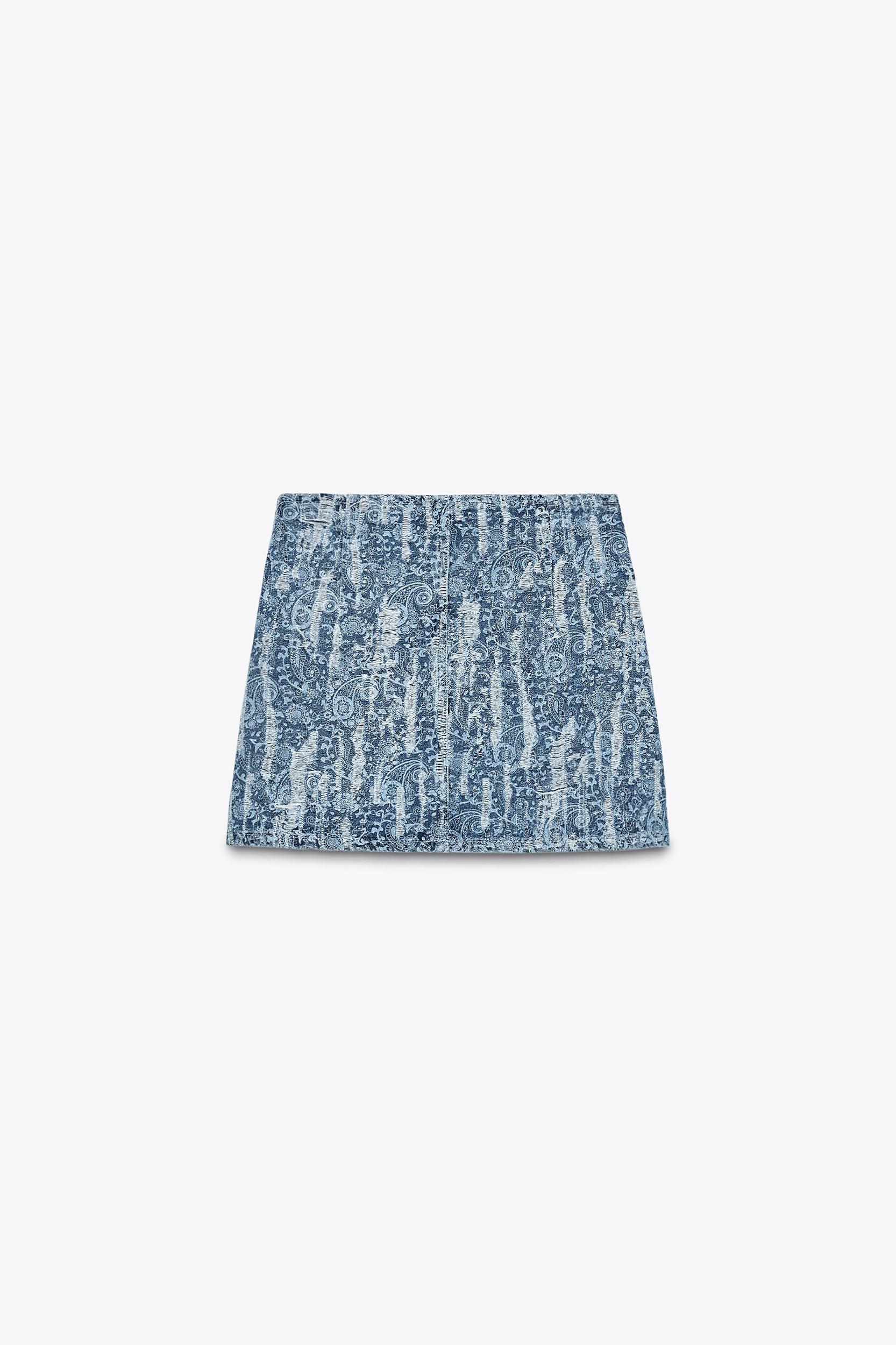 Z1975 DISTRESSED-EFFECT DENIM MINI SKIRT Product Image