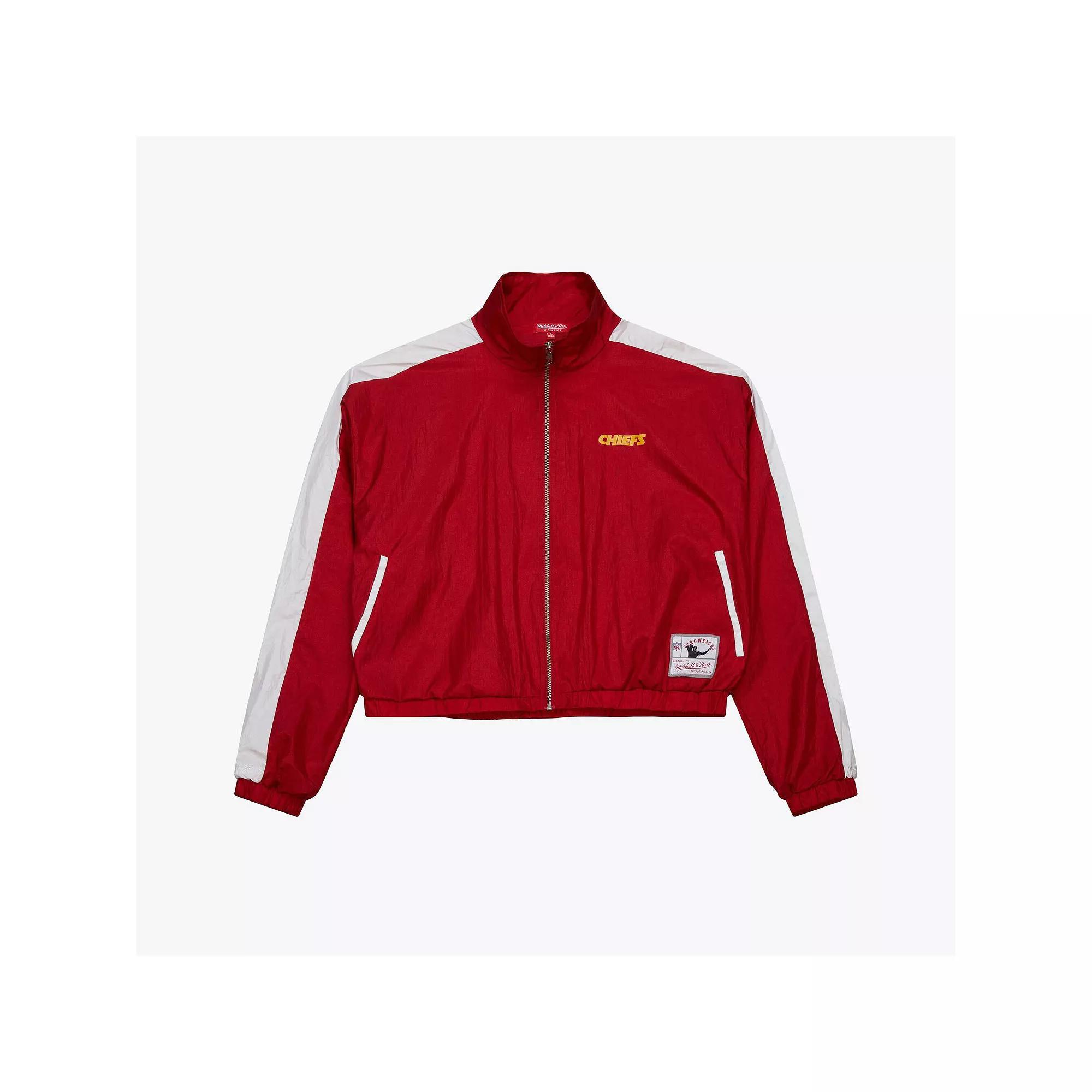 Women's Mitchell & Ness Red Kansas City Chiefs Nylon Cropped Full-Zip Jacket, Size: 2XL Product Image