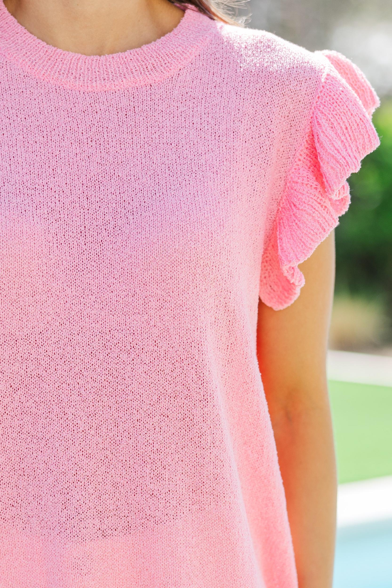 Certain Joy Pink Knit Top Female Product Image