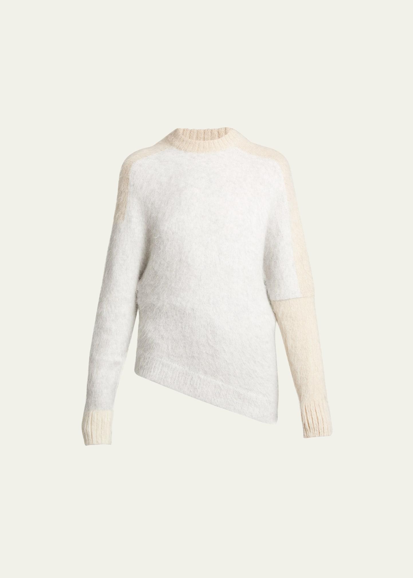 Womens Brushed Mohair Colorblock Sweater Product Image