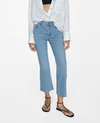 Mango Womens Sienna Flare Crop Jeans Product Image