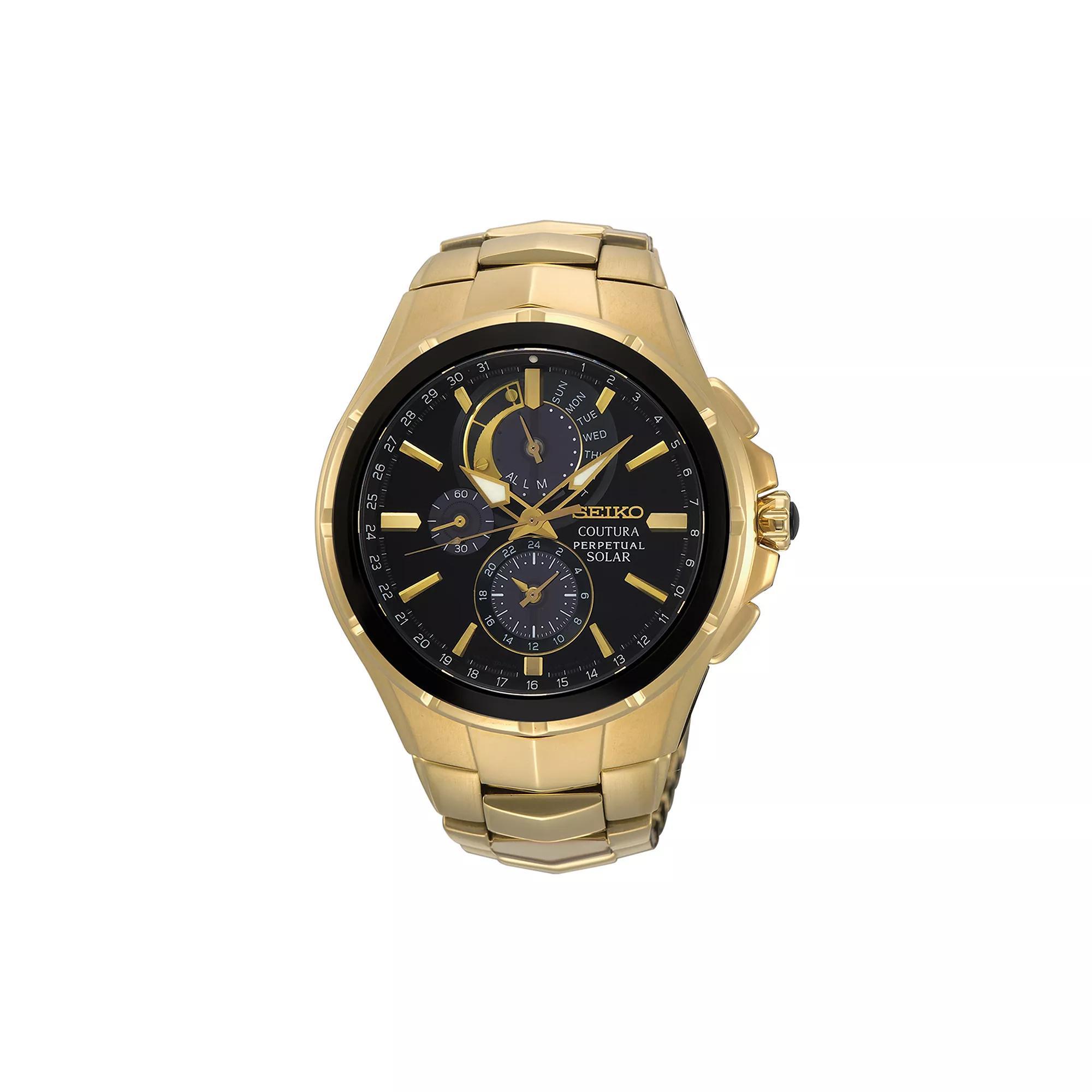 Seiko Mens Coutura Stainless Steel Solar Chronograph Watch - SSG009, Silver Tone Product Image