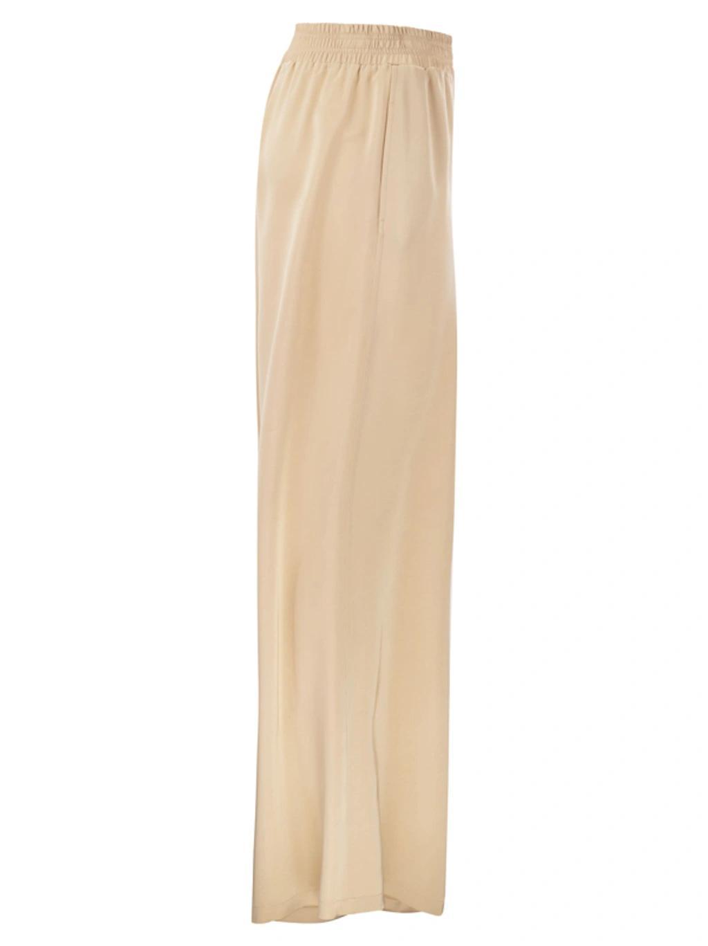 FABIANA FILIPPI High-rise Wide-leg Satin Trousers In Powder Product Image
