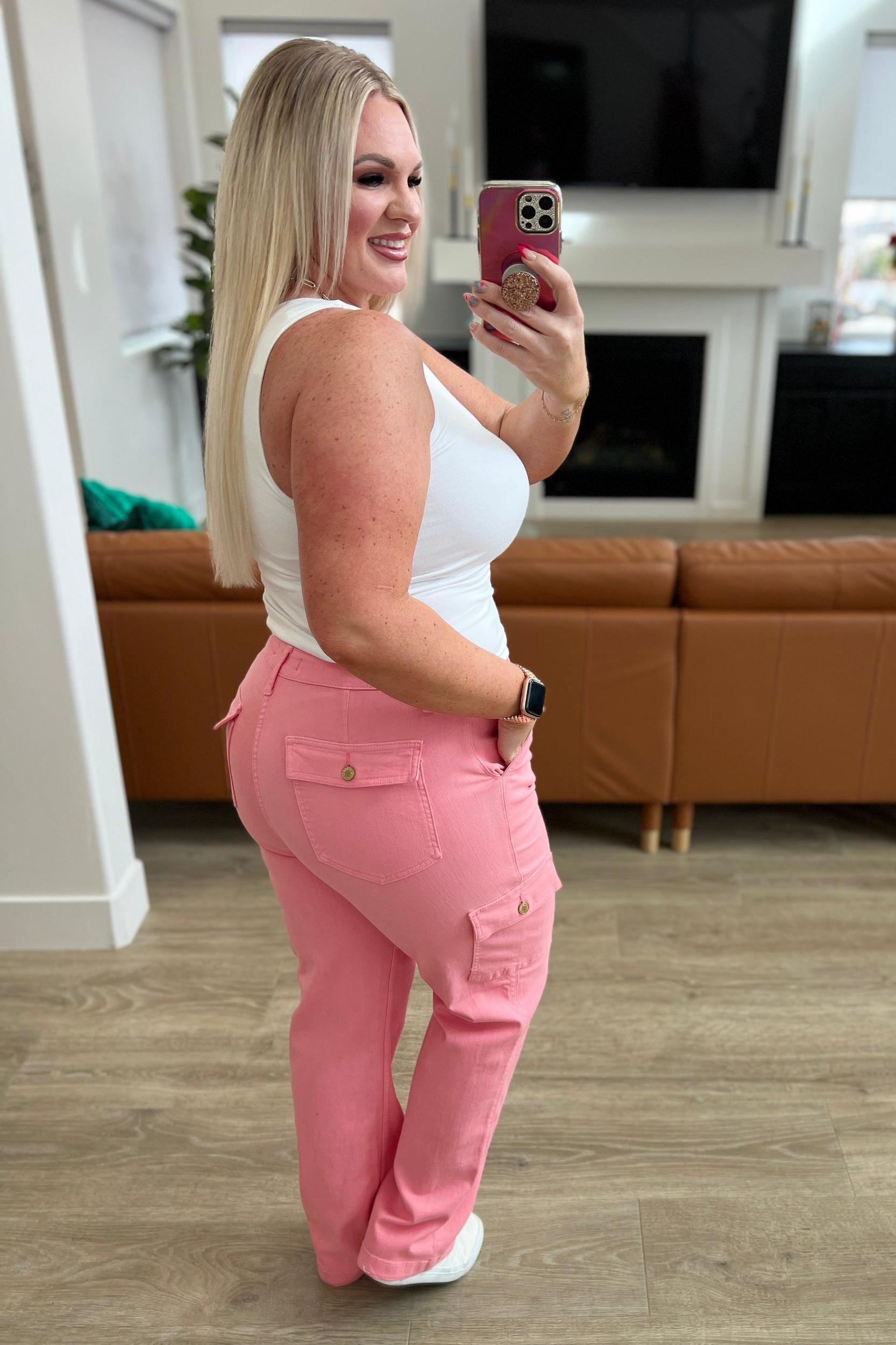 Tanya Control Top Faux Leather Pants in Hot Pink (Online Exclusive) Female Product Image
