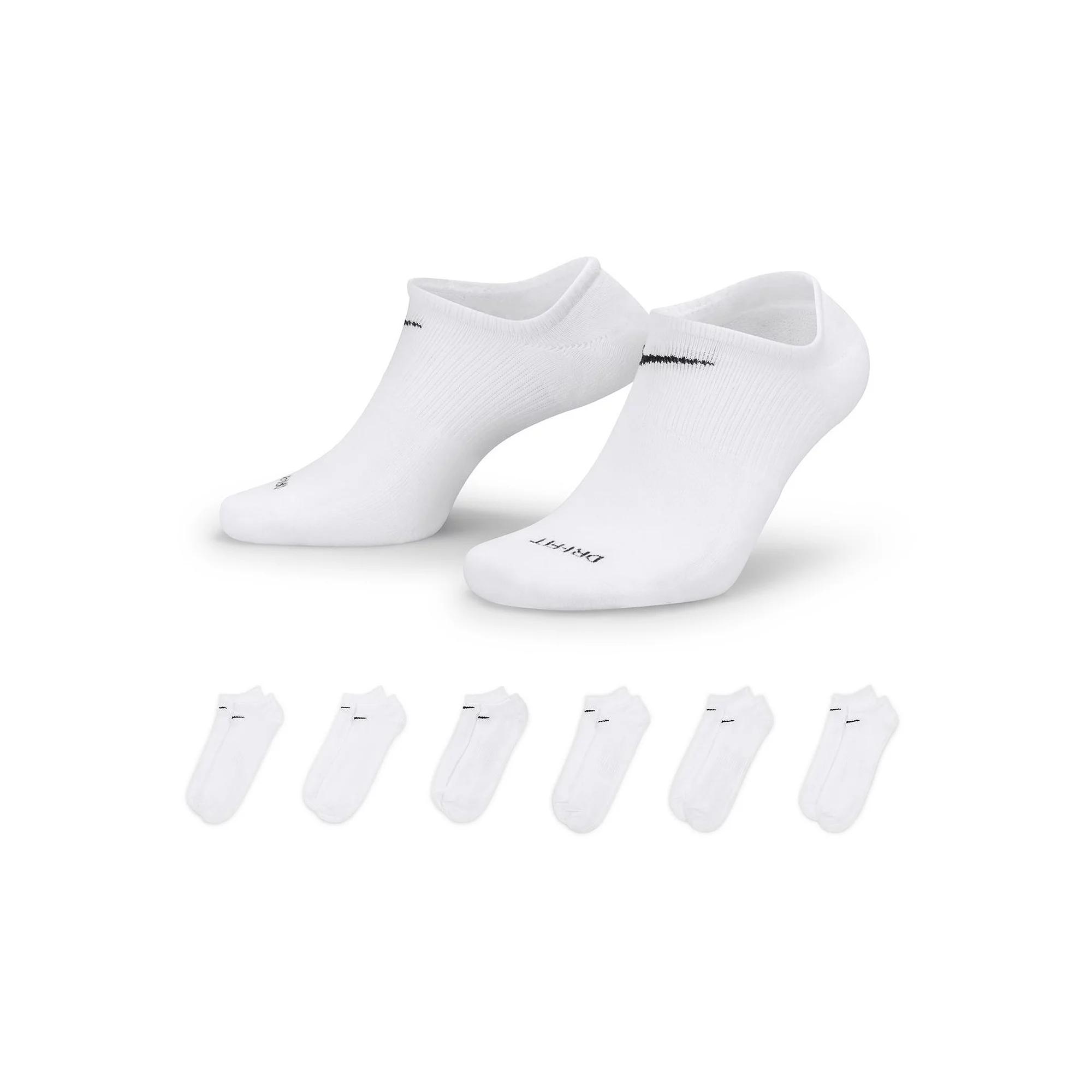 Men's Nike 6-Pack Everyday Lightweight Training No-Show Socks, Size: Large, White Product Image