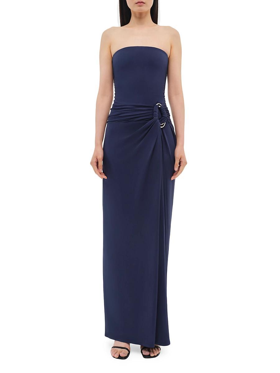 Womens Emma Ruched Strapless Column Gown Product Image