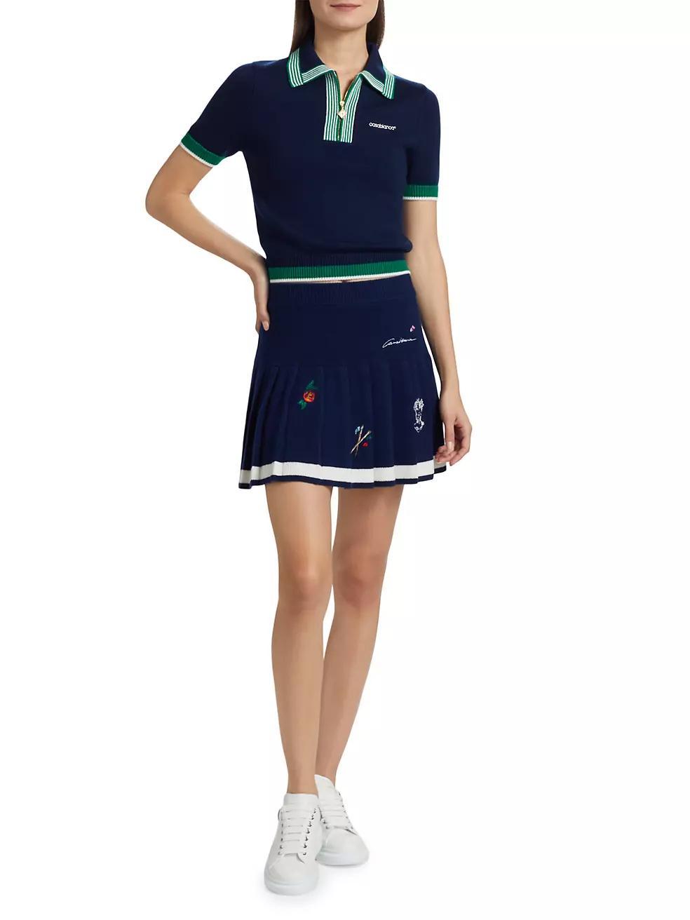 Merino Wool & Cashmere Pleated Miniskirt Product Image