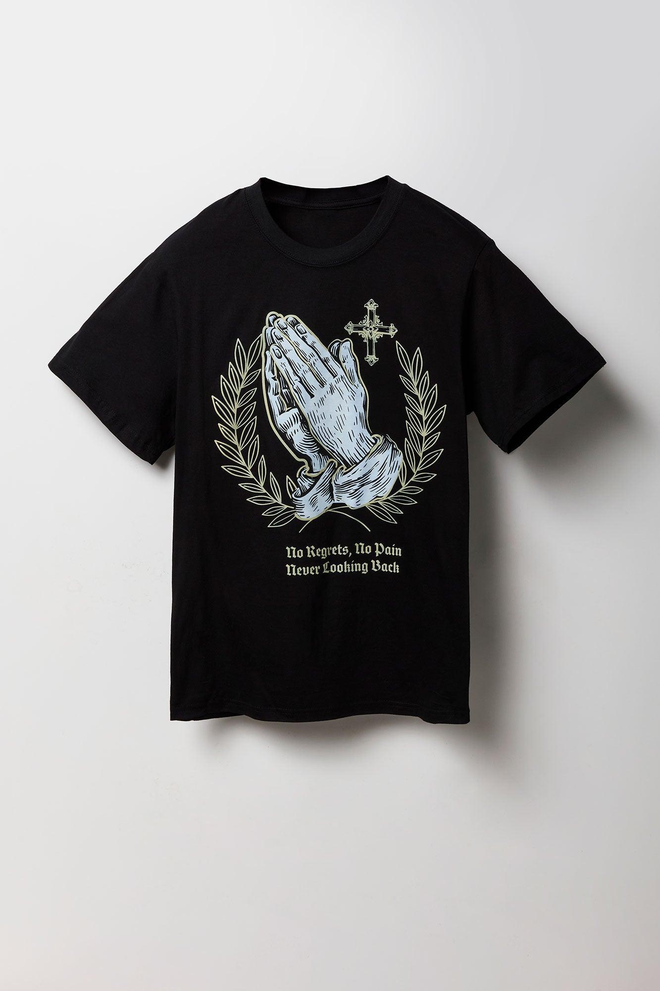 Prayer Hands Graphic T-Shirt Male Product Image
