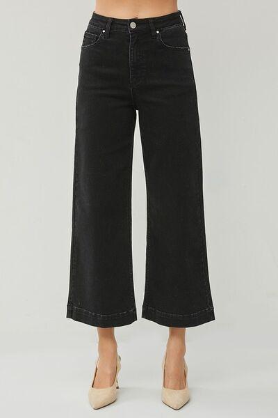 RISEN Women's High Rise Wide Leg Ankle Jeans Product Image