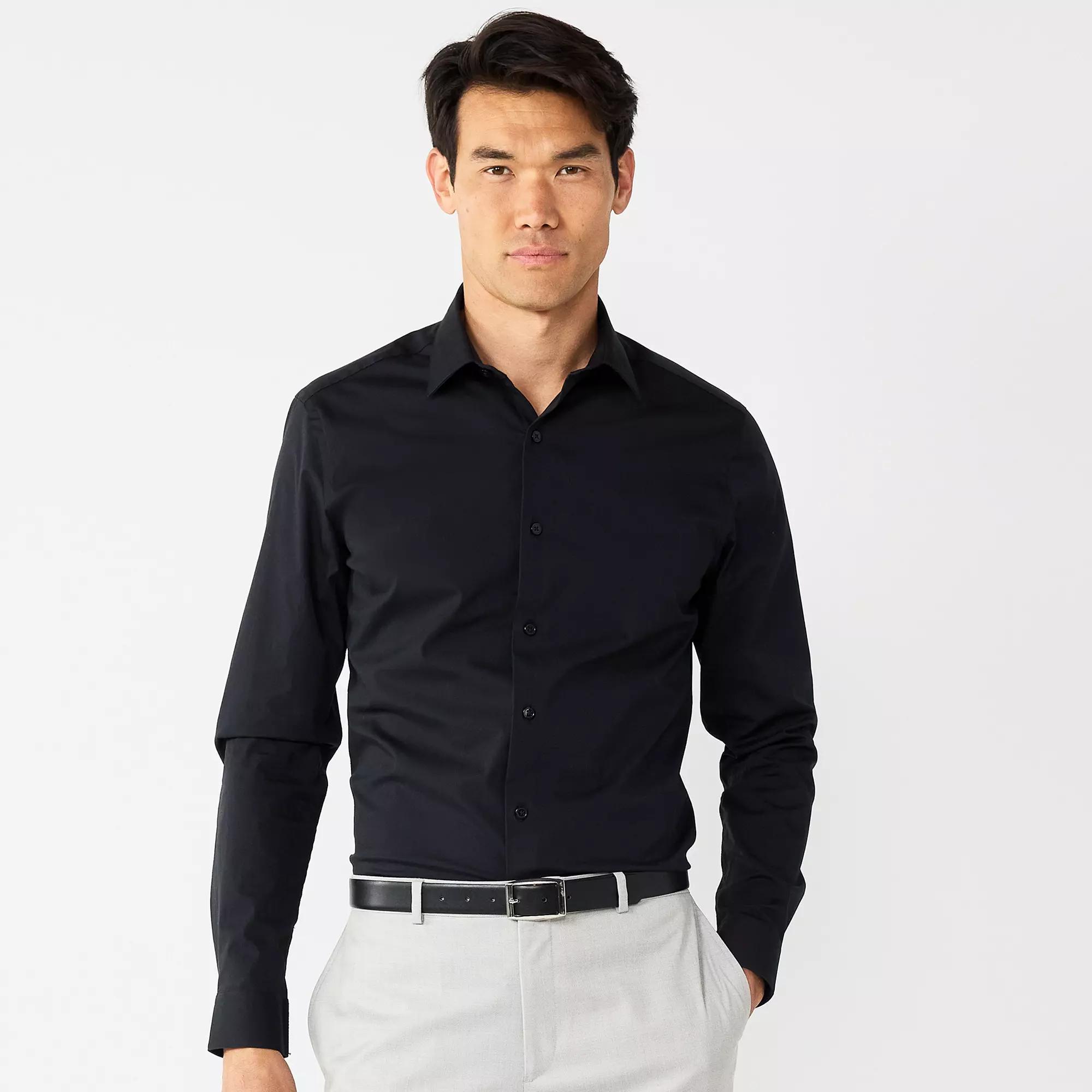Mens Apt. 9 Premier Flex Solid Slim-Fit Dress Shirt Product Image