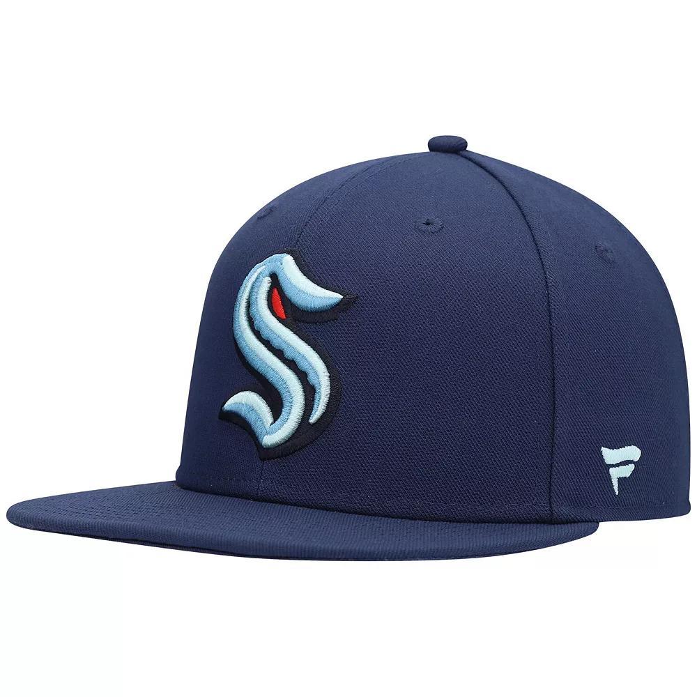 Men's Fanatics Branded Deep Sea Blue Seattle Kraken Primary Team Logo Snapback Hat, Krk Blue Product Image