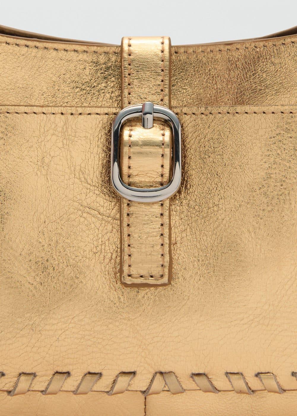 Leather metallic bag - Women | MANGO USA Product Image