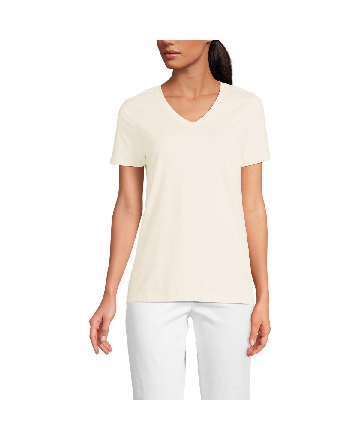 Womens Lands End Relaxed-Fit Supima Cotton V-Neck Tee Product Image